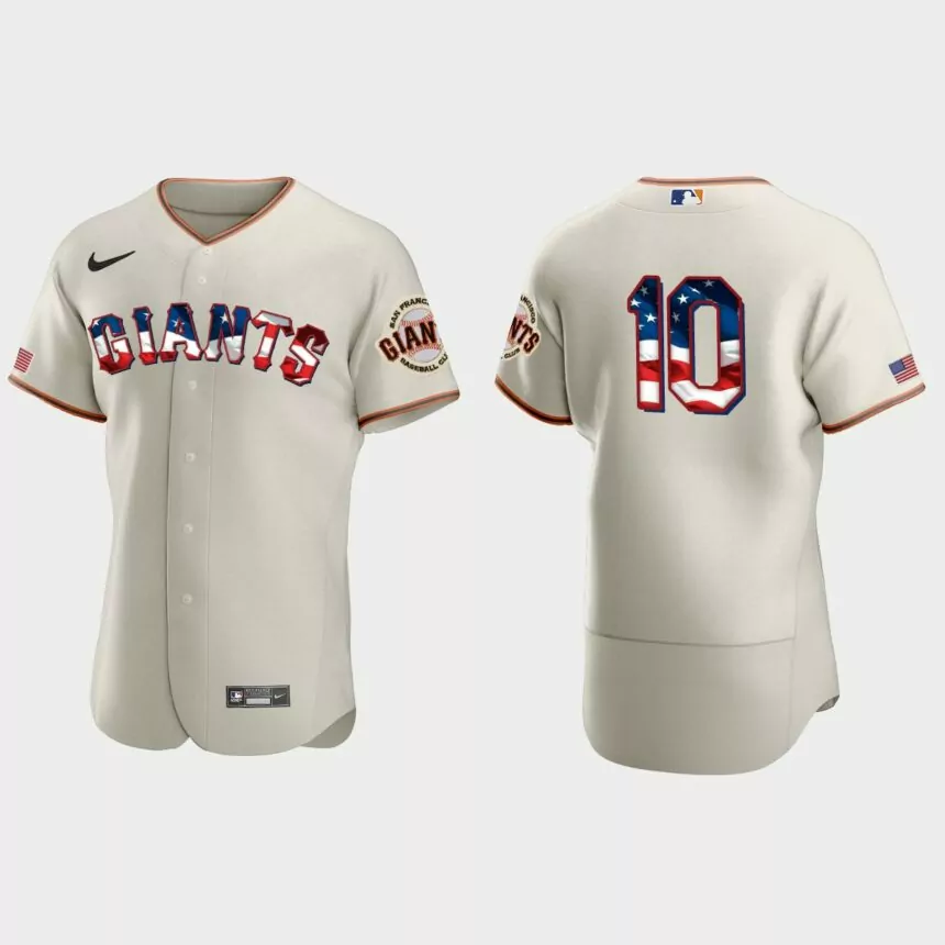 San Francisco Giants Evan Longoria 2020 Stars & Stripes 4th of July Jersey – Cream
