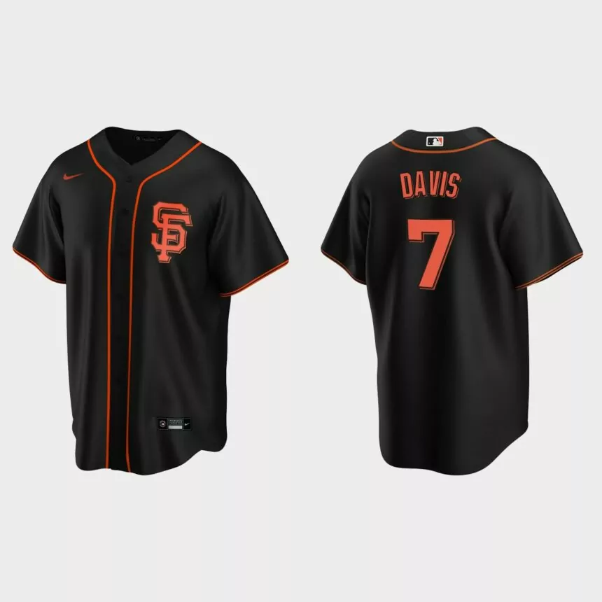San Francisco Giants J.D. Davis Replica Alternate Jersey – Black