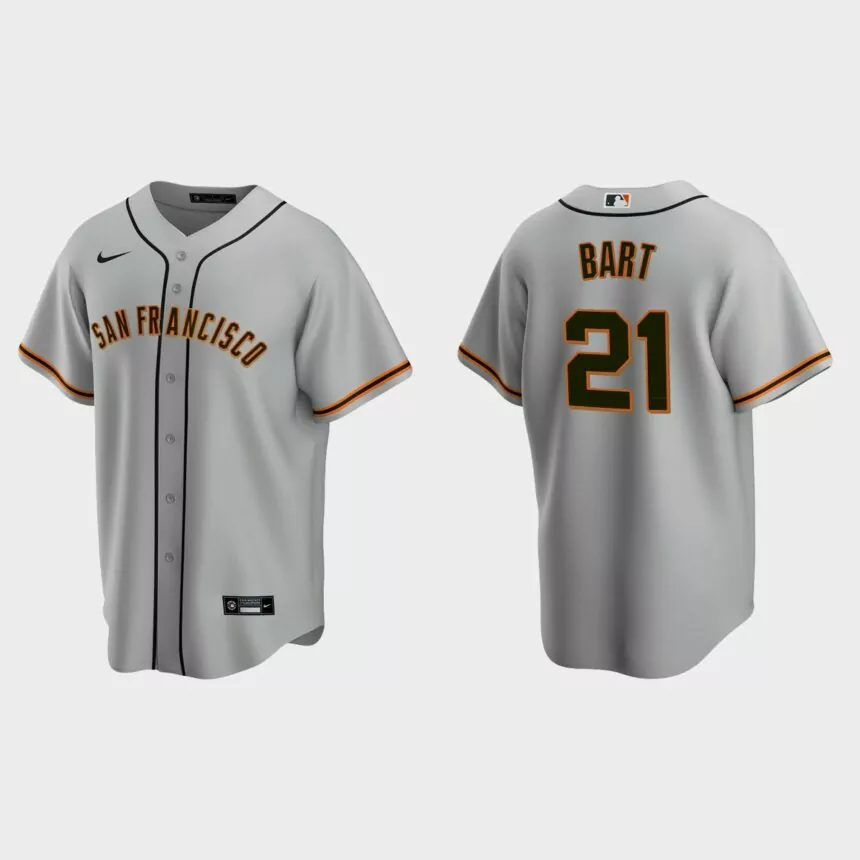 San Francisco Giants Joey Bart Replica Road Jersey – Gray