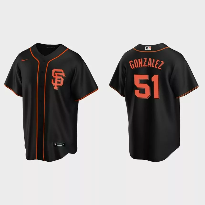 San Francisco Giants Luis Gonzalez Replica Alternate Jersey – Black