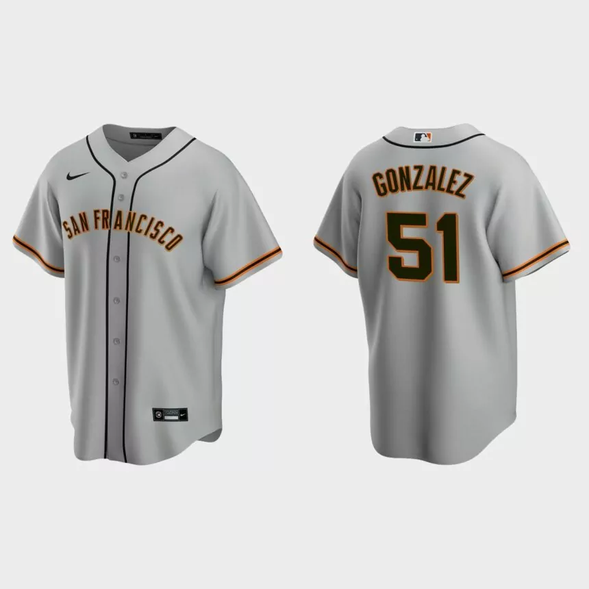 San Francisco Giants Luis Gonzalez Replica Road Jersey – Gray