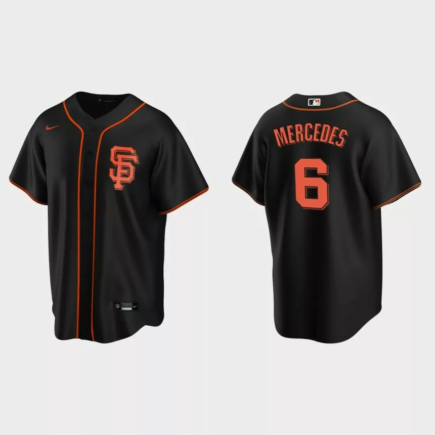 San Francisco Giants Yermin Mercedes Replica Alternate Jersey – Black