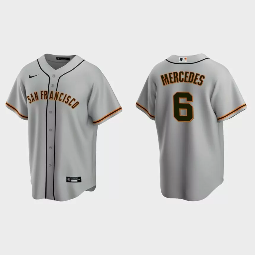 San Francisco Giants Yermin Mercedes Replica Road Jersey – Gray