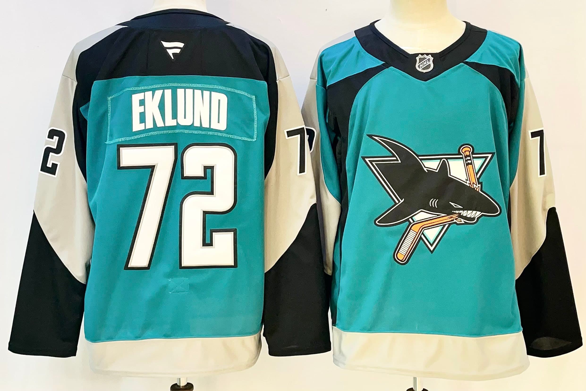 San Jose Sharks    hockey jersey  72  Eklund