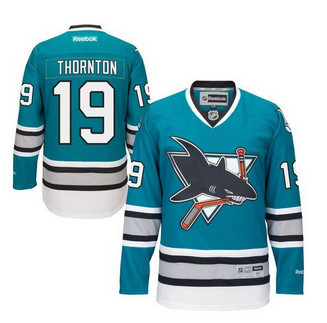 San Jose Sharks #19 Joe Thornton Teal 25th Anniversary Stitched NHL Jersey