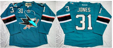 San Jose Sharks #31 Martin Jones Teal Home Stitched NHL Jersey