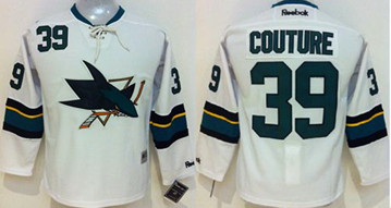 San Jose Sharks #39 Logan Couture White Stitched Youth NHL Jersey