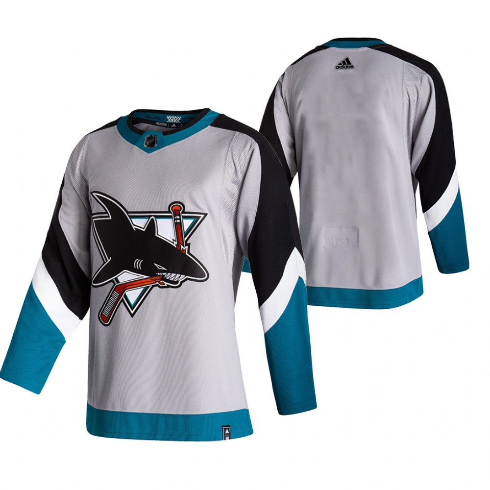 San Jose Sharks 2021 Reverse Retro Blank Gray Jersey Special Edition Authentic