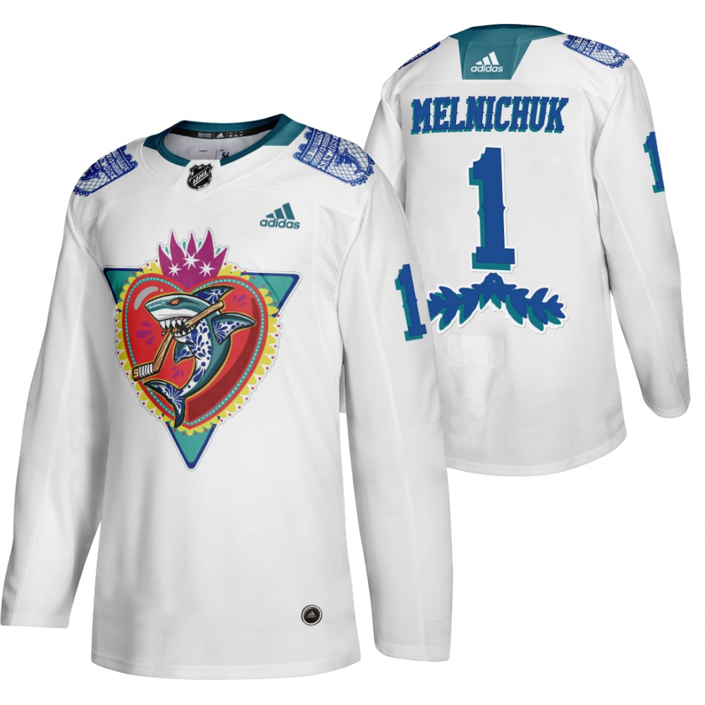 San Jose Sharks Alexei Melnichuk White 2021 Los Tiburones Night Special Jersey