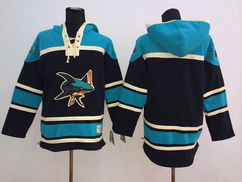 San Jose Sharks Blank Black Old Time Hockey hoodie Stitched