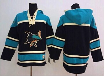 San Jose Sharks Blank Black Sawyer Hooded Sweatshirt Stitched NHL Jersey