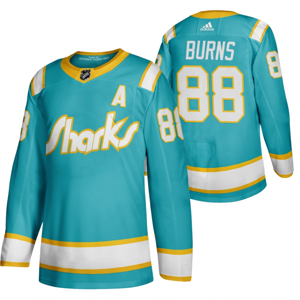 San Jose Sharks Brent Burns 2020 Throwback Authentic Player Teal Jersey