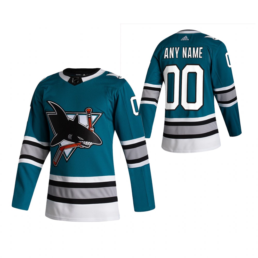 San Jose Sharks Custom Teal 2020-21 30th Anniversary Heritage Authentic Jersey