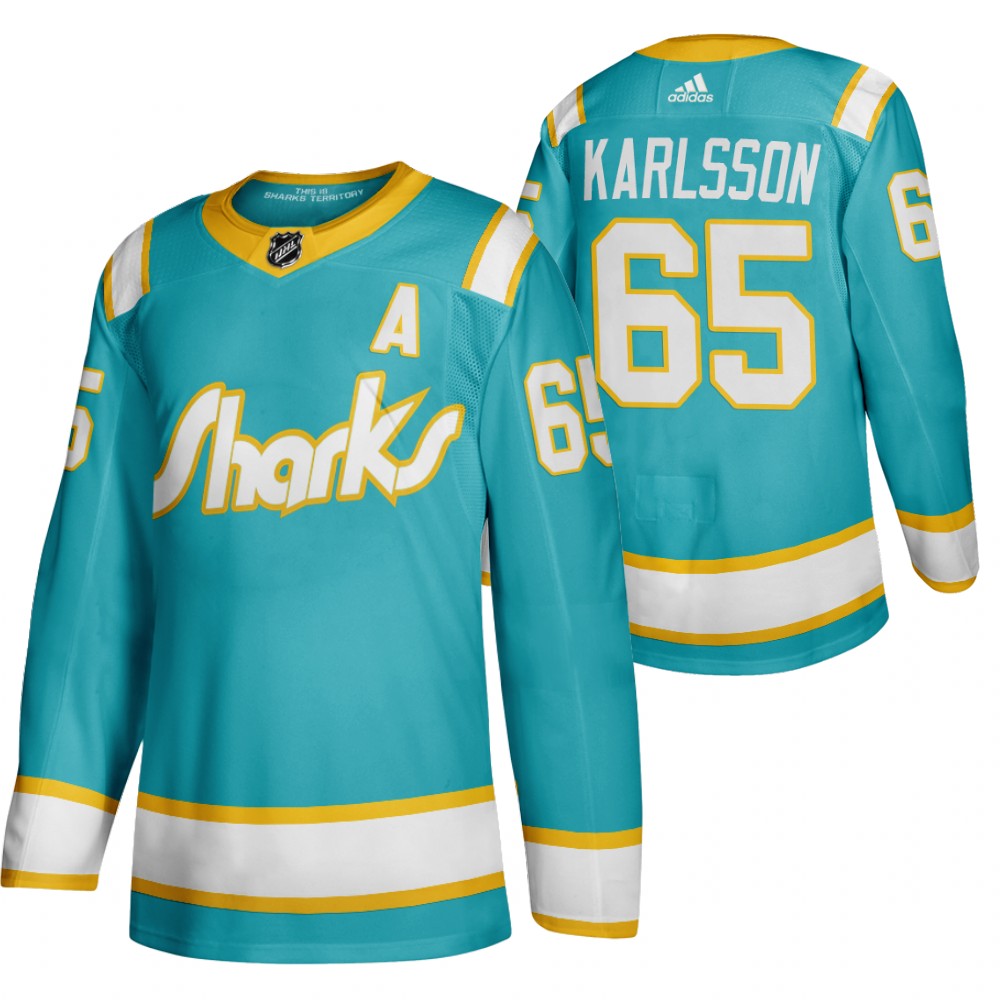 San Jose Sharks Erik Karlsson 2020 Throwback Authentic Player Teal Jersey