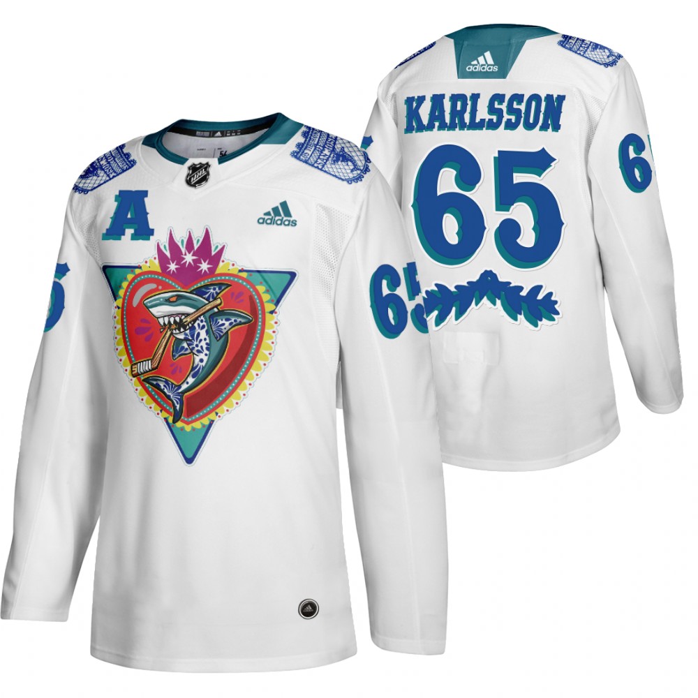 San Jose Sharks Erik Karlsson White 2021 Los Tiburones Night Special Jersey