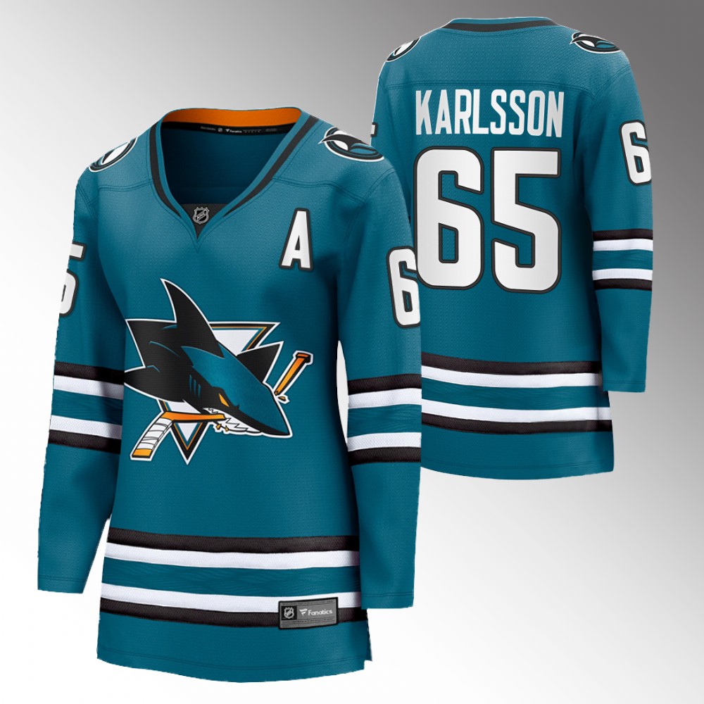 San Jose Sharks Erik Karlsson Women Teal 2022-23 Home Jersey
