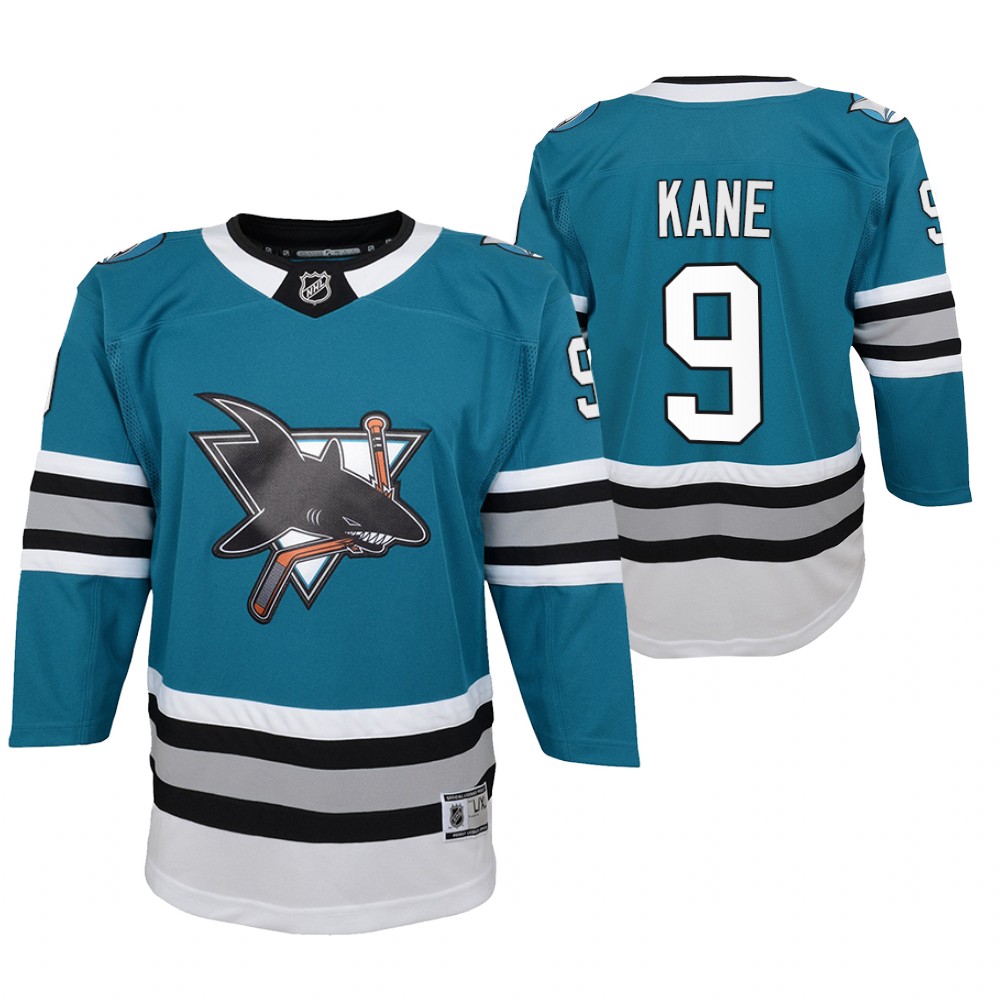 San Jose Sharks Evander Kane Youth Teal 2020-21 30th Anniversary Jersey