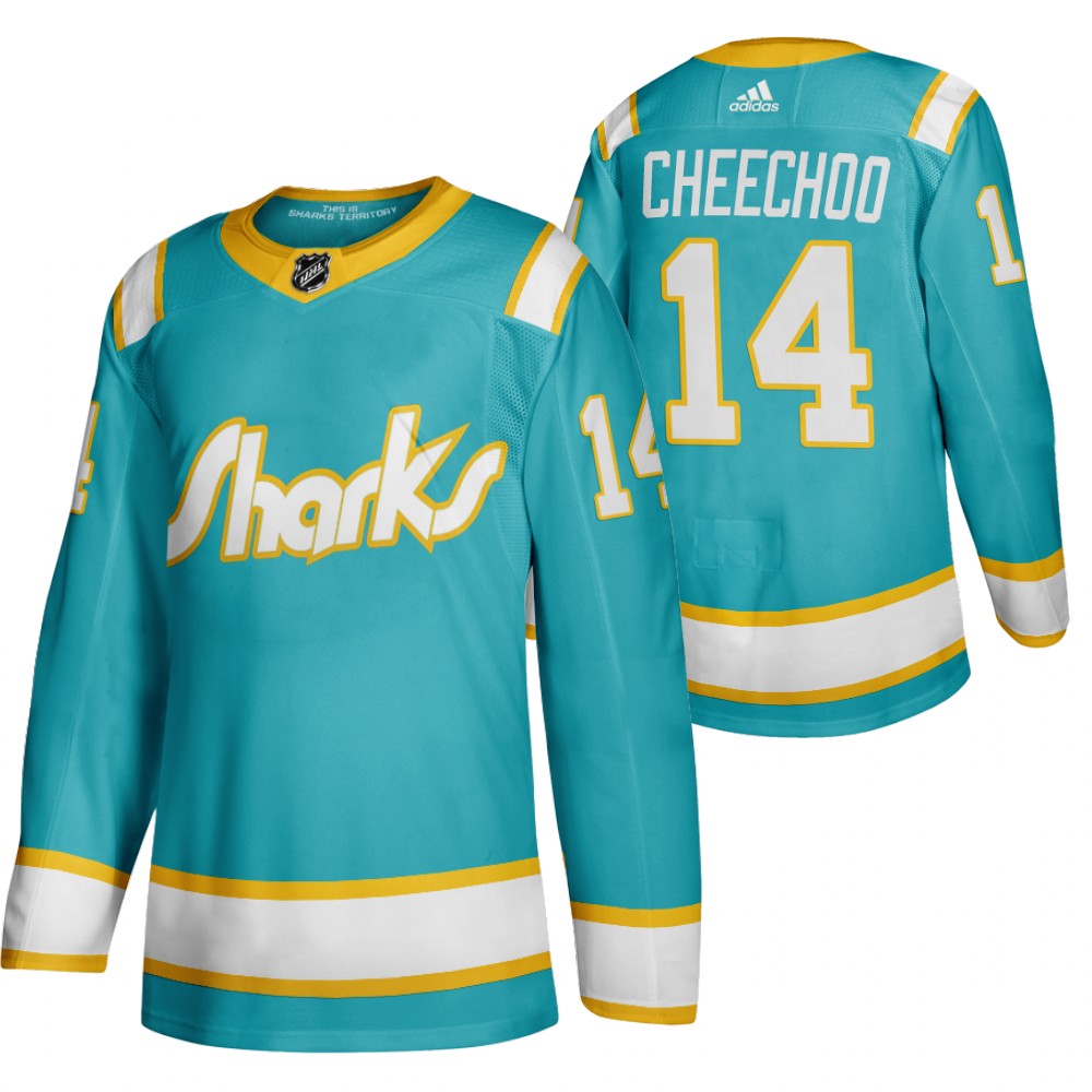 San Jose Sharks Jonathan Cheechoo 2020 Throwback Authentic Player Teal Jersey