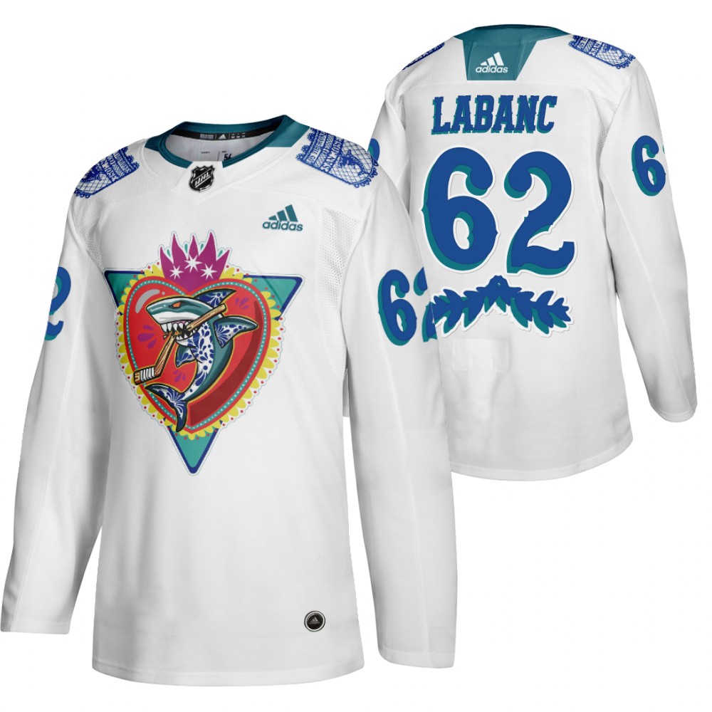 San Jose Sharks Kevin Labanc White 2021 Los Tiburones Night Special Jersey