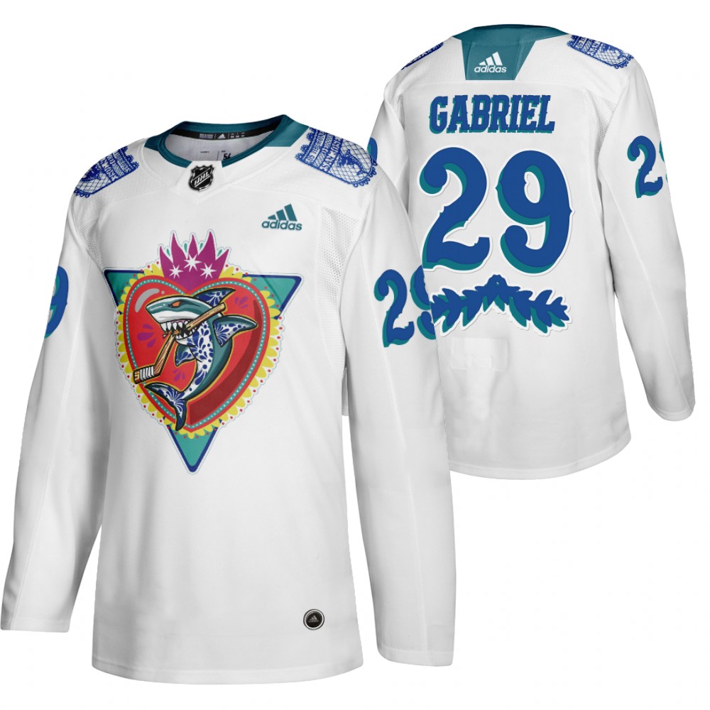 San Jose Sharks Kurtis Gabriel White 2021 Los Tiburones Night Special Jersey