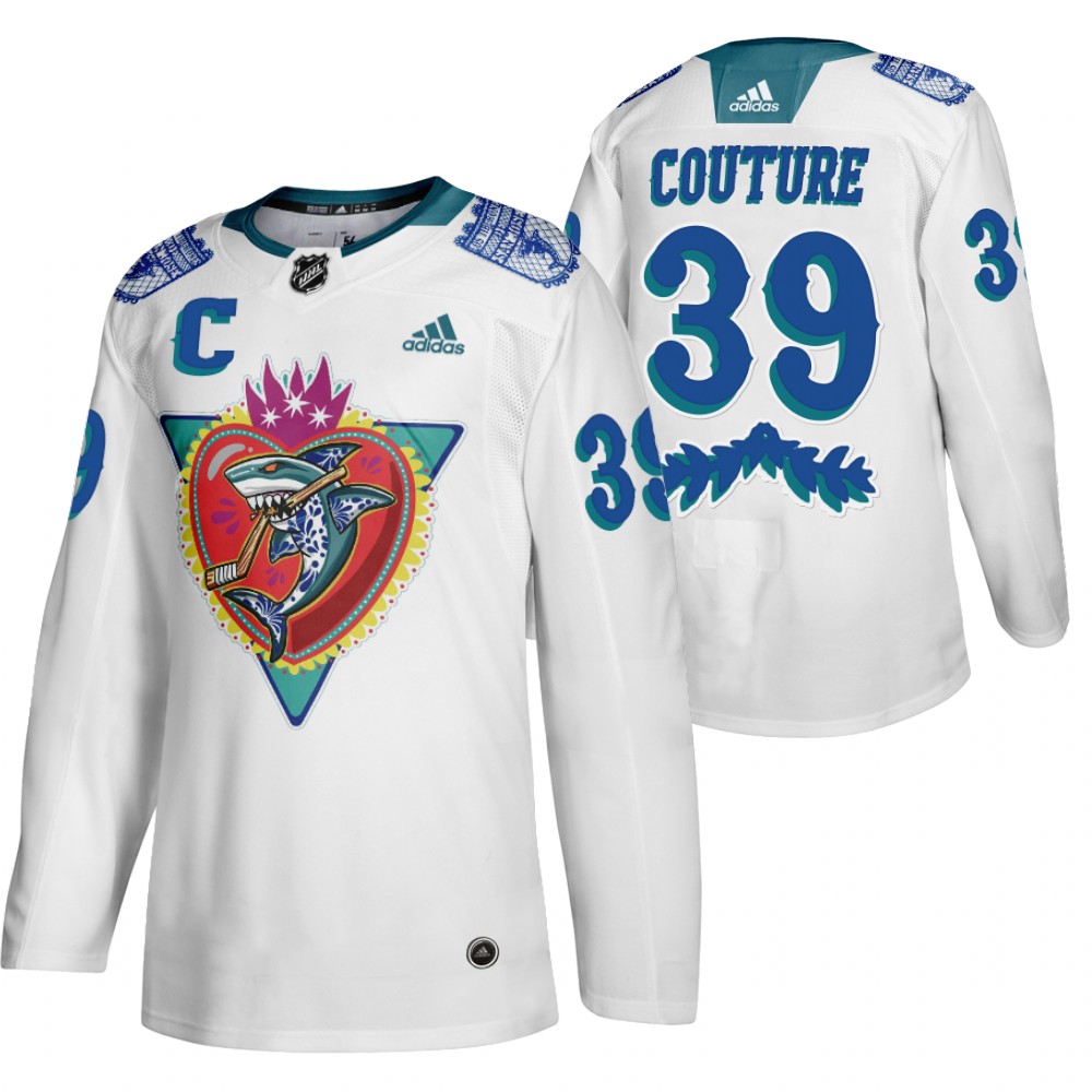 San Jose Sharks Logan Couture White 2021 Los Tiburones Night Special Jersey