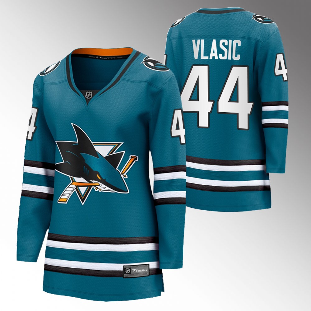 San Jose Sharks Marc-Edouard Vlasic Women Teal 2022-23 Home Jersey