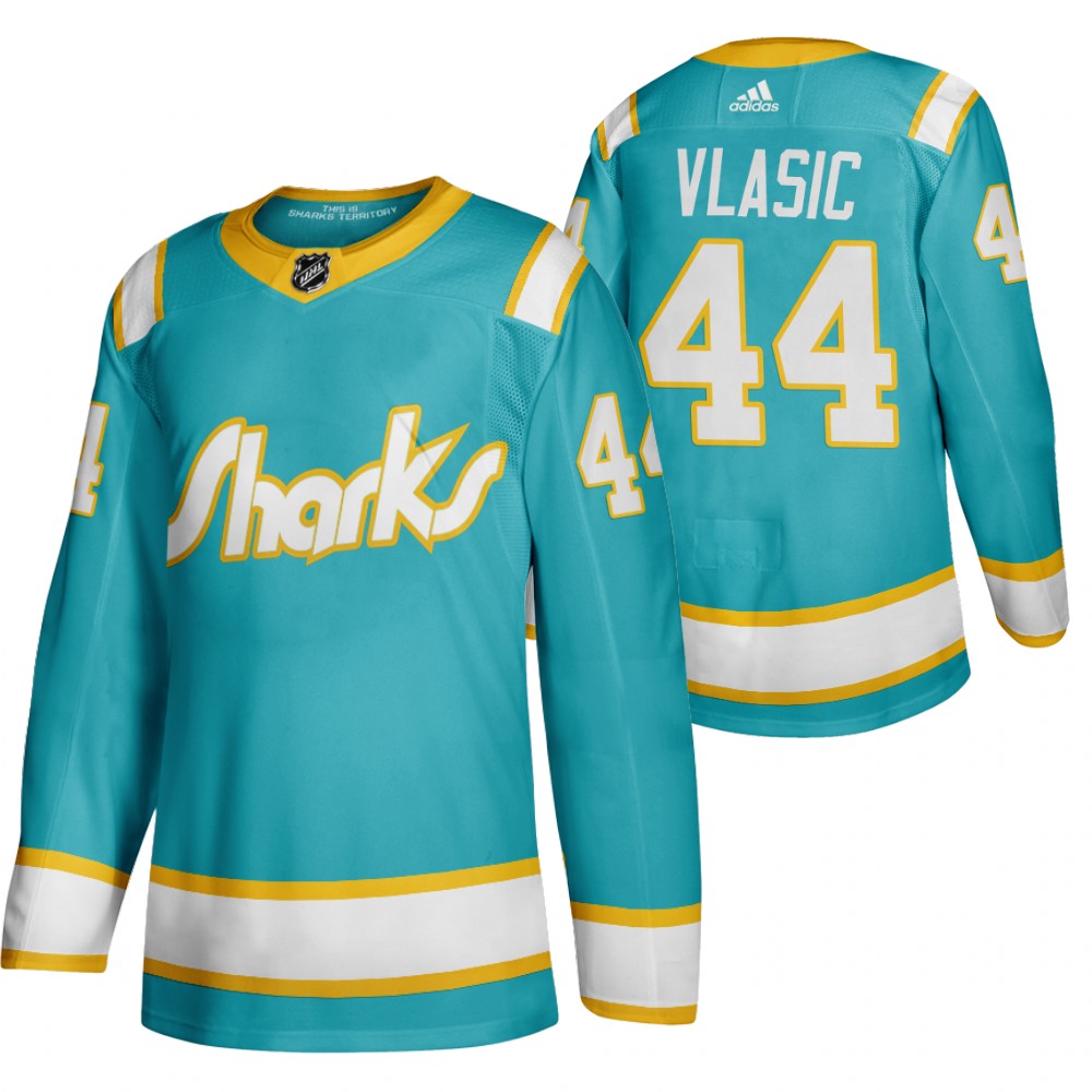 San Jose Sharks Marc-edouard Vlasic 2020 Throwback Authentic Player Teal Jersey