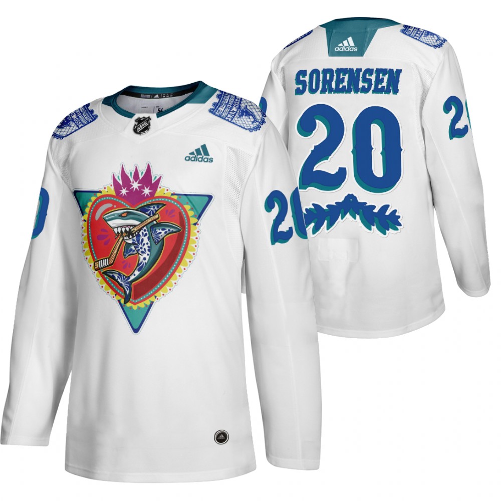 San Jose Sharks Marcus Sorensen White 2021 Los Tiburones Night Special Jersey