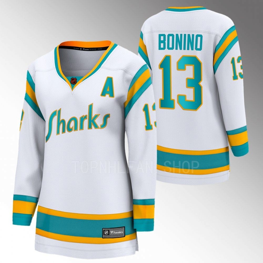 San Jose Sharks Nick Bonino Women White 2022 Special Edition 2.0 Jersey