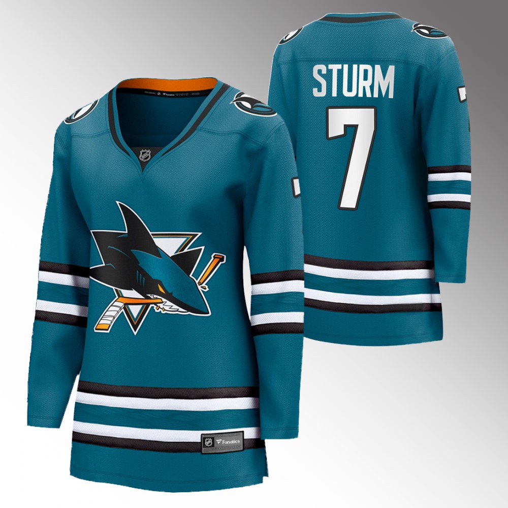San Jose Sharks Nico Sturm Women Teal 2022-23 Home Jersey