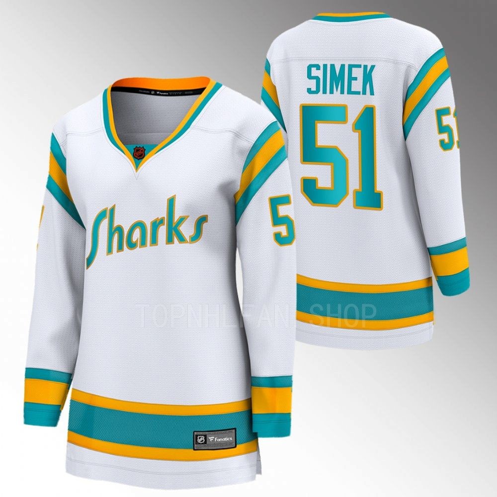 San Jose Sharks Radim Simek Women White 2022 Special Edition 2.0 Jersey