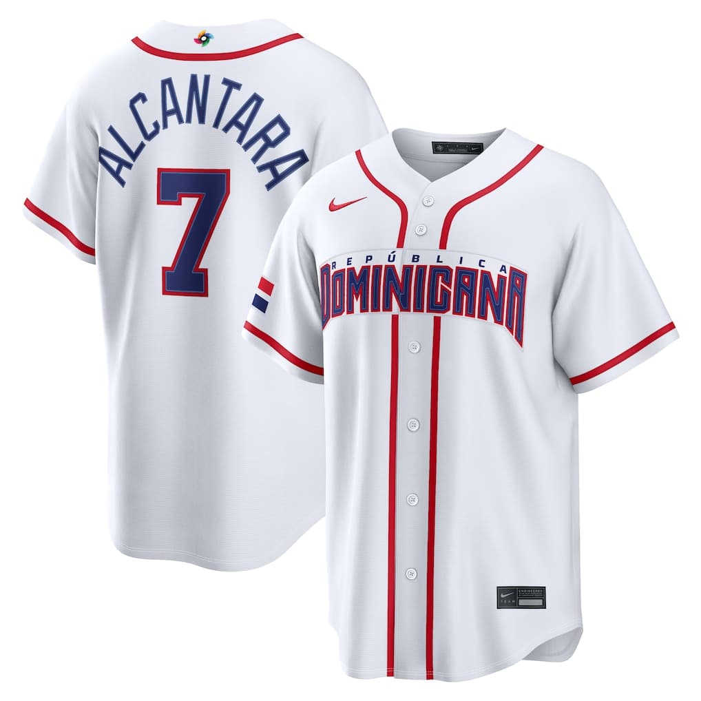 Sandy Alcantara Dominican Republic Baseball Nike 2026 World Baseball Classic Home Stadium Jersey - White
