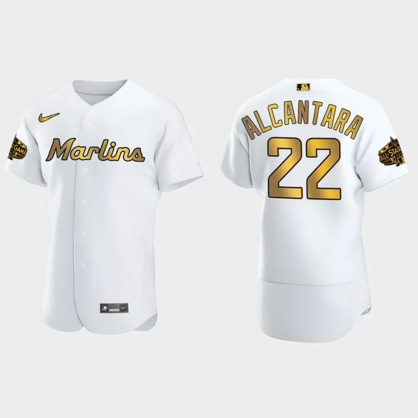 Sandy Alcantara Miami Marlins 2022 MLB All-Star Game Authentic Jersey – White Gold