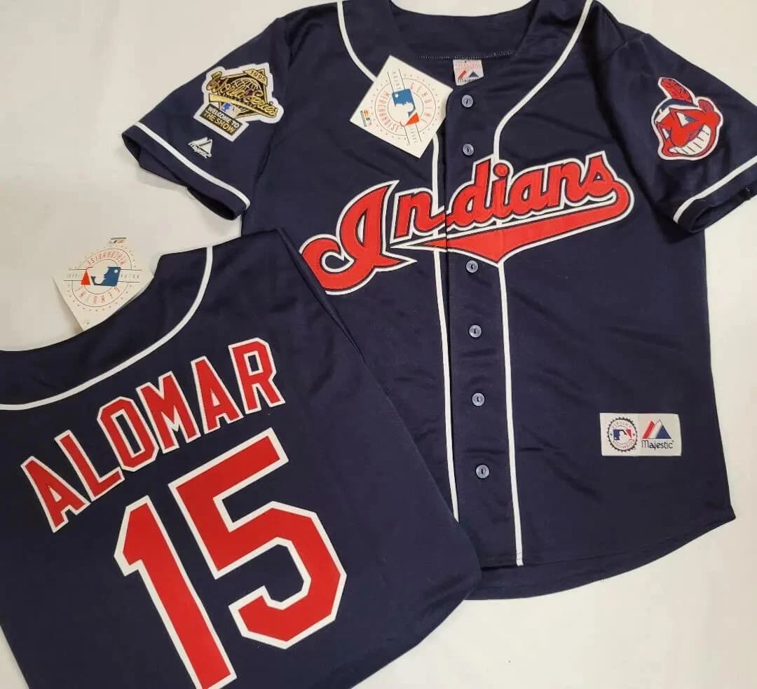 Sandy Alomar 1995 Cleveland Indians Home  World Series Men's Jersey