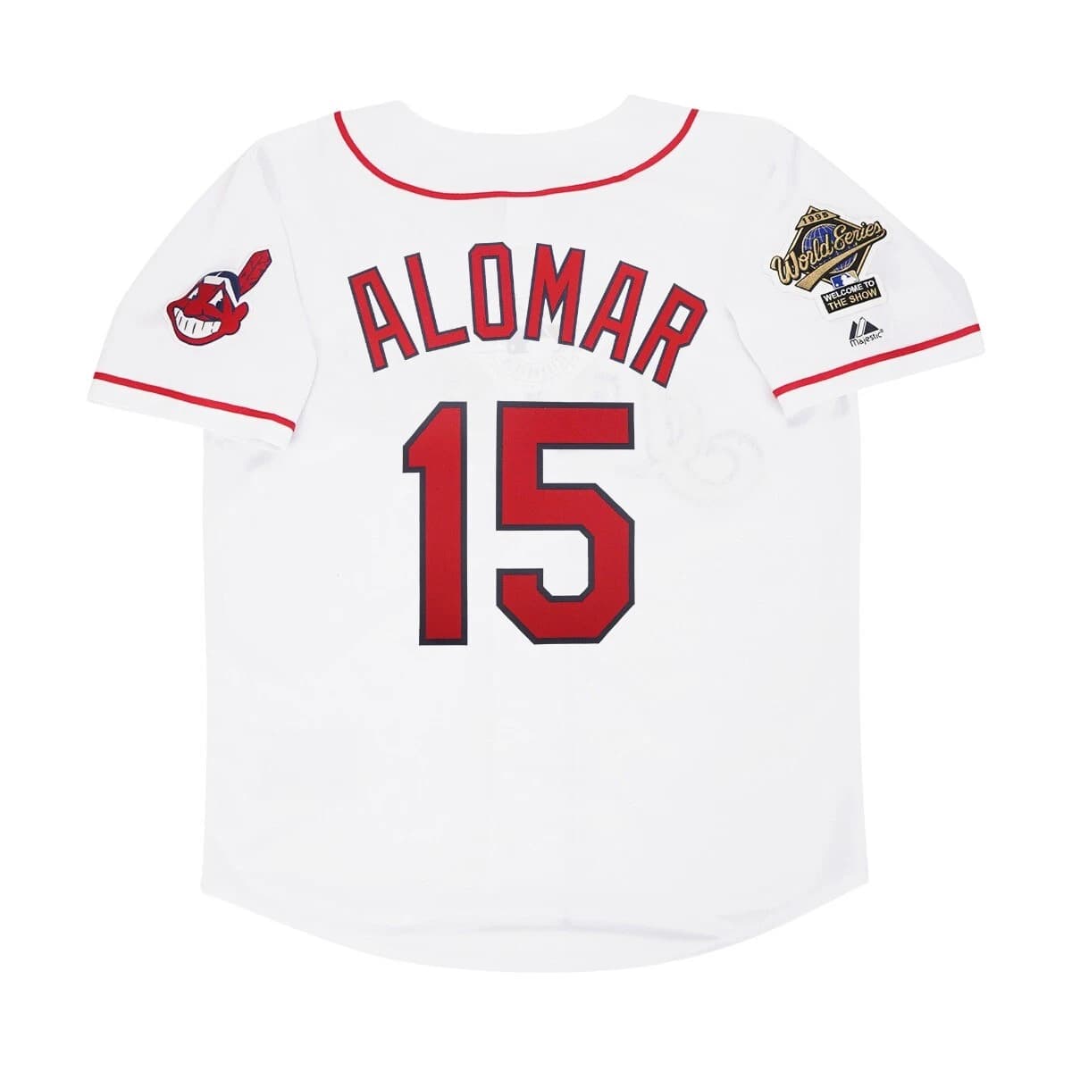 Sandy Alomar 1995 Cleveland Indians Home White World Series Men's Jersey