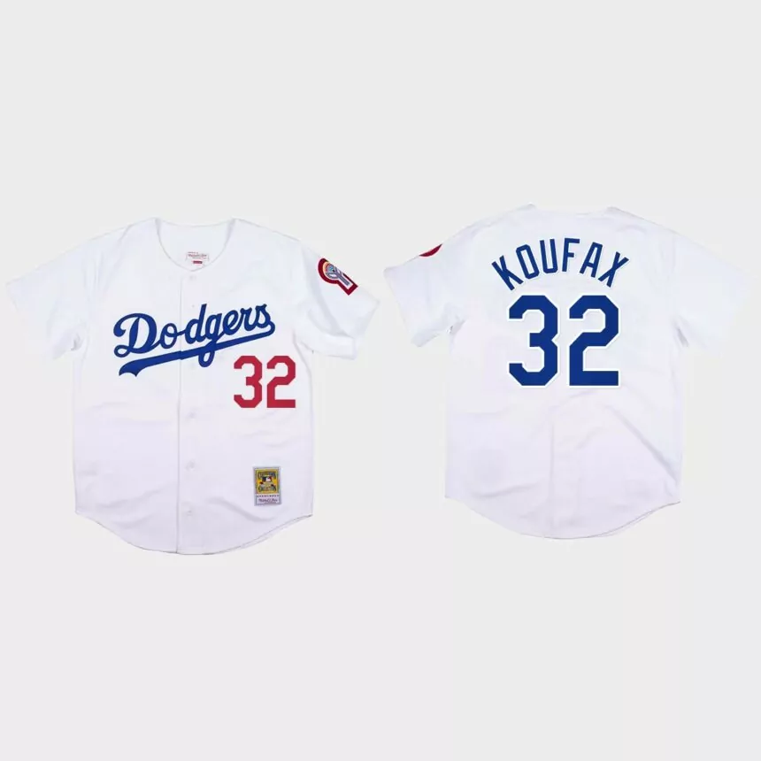 Sandy Koufax #32 Los Angeles Dodgers Mitchell & Ness 1981 Authentic Jersey – White