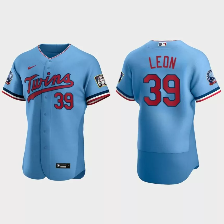 Sandy Leon Minnesota Twins Authentic Alternate Jersey – Light Blue