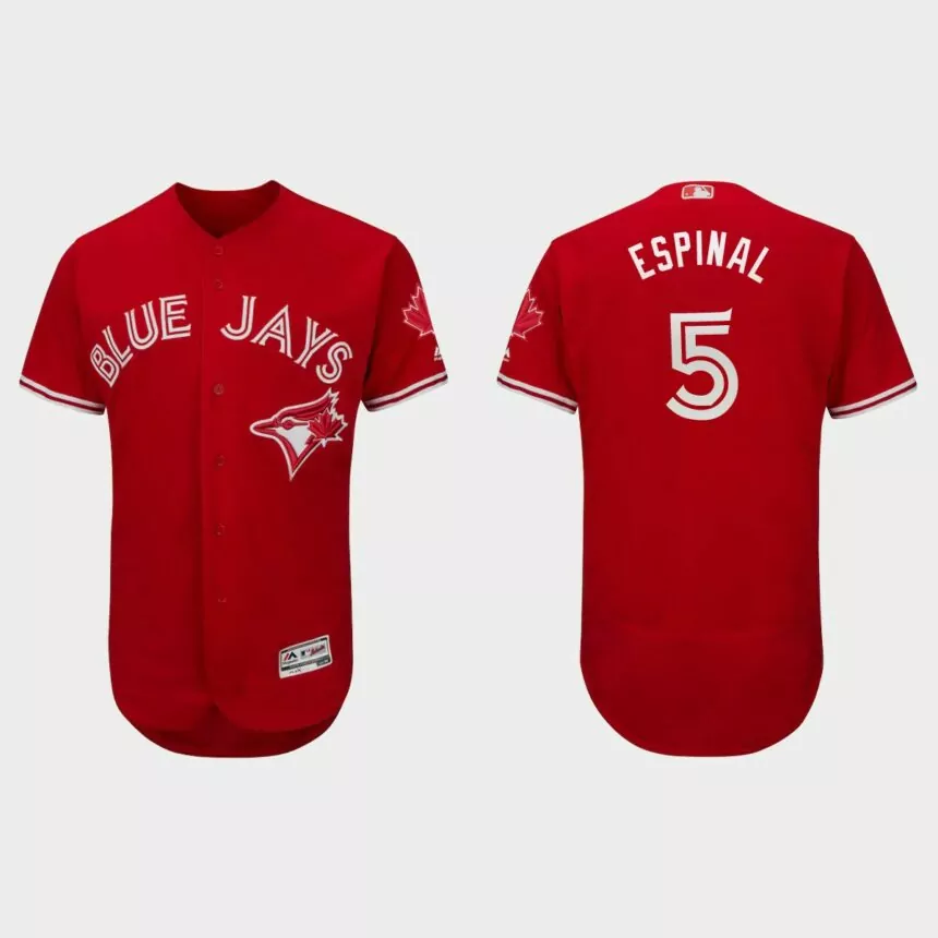 Santiago Espinal Toronto Blue Jays Canada Day Flex Base Jersey – Scarlet