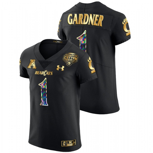Sauce Gardner Cincinnati Bearcats Black Golden Diamond Edition College Football Jersey