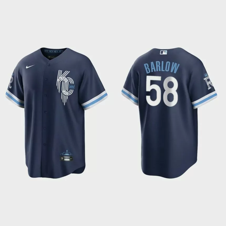 Scott Barlow Kansas City Royals 2022 City Connect Replica Jersey – Navy