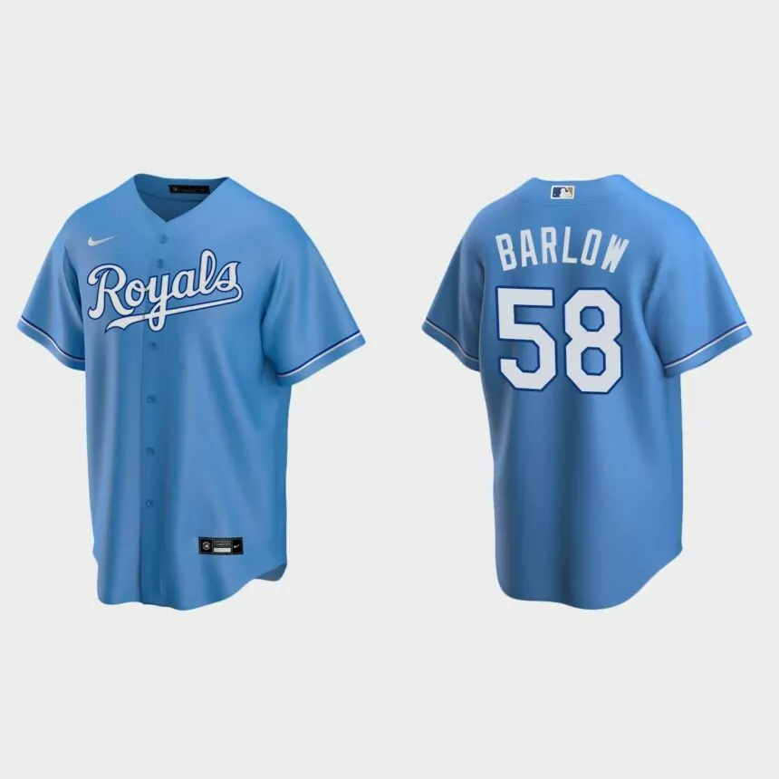 Scott Barlow Kansas City Royals Replica Alternate Jersey – Light Blue