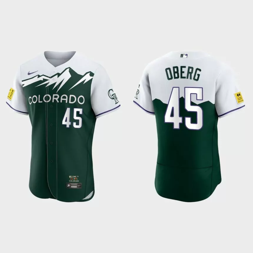 Scott Oberg Colorado Rockies 2022 City Connect Authentic Jersey – Green