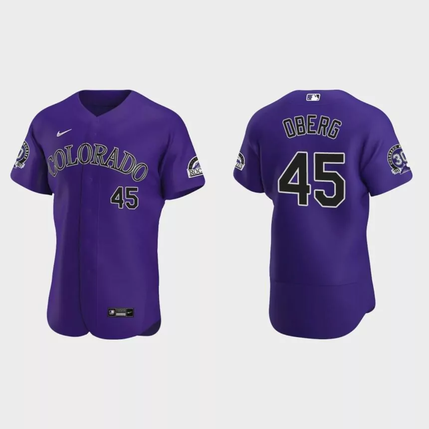 Scott Oberg Colorado Rockies 30th Anniversary Authentic Jersey – Purple