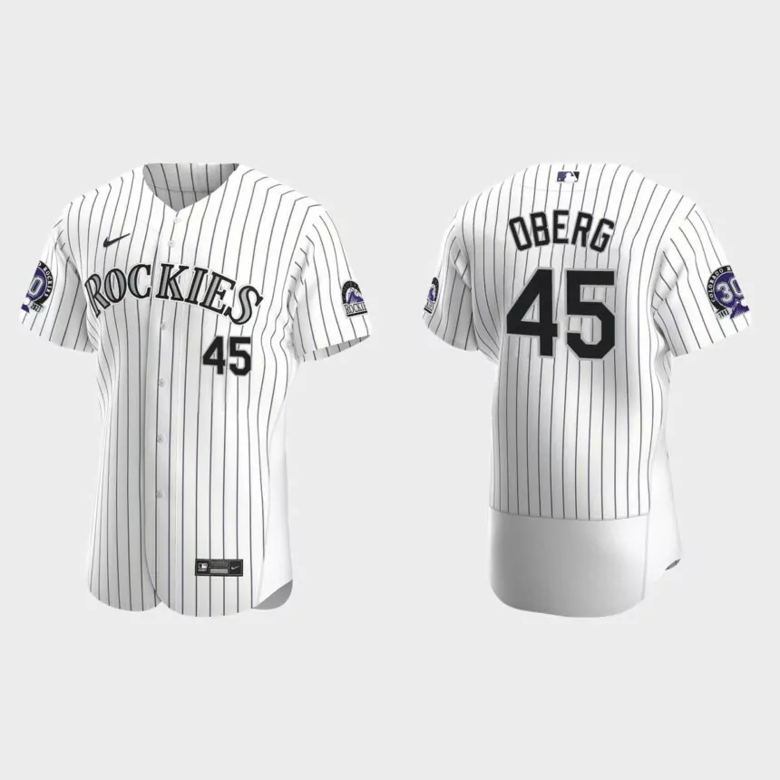 Scott Oberg Colorado Rockies 30th Anniversary Authentic Jersey – White Purple