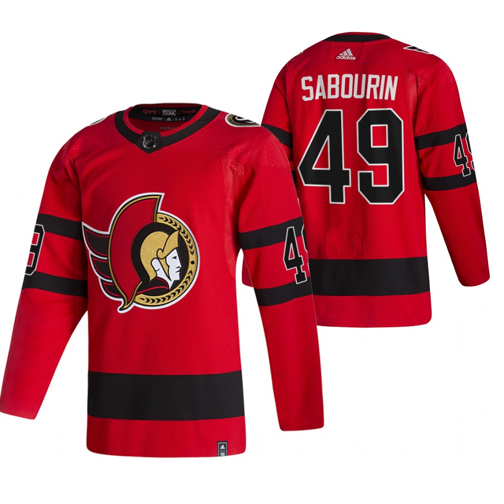 Scott Sabourin Senators 2021 Reverse Retro Red Special Edition Jersey