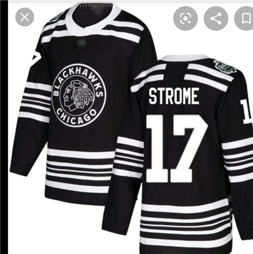 Blackhawks 17 Strome Black 2019 Winter Classic Adidas Jersey