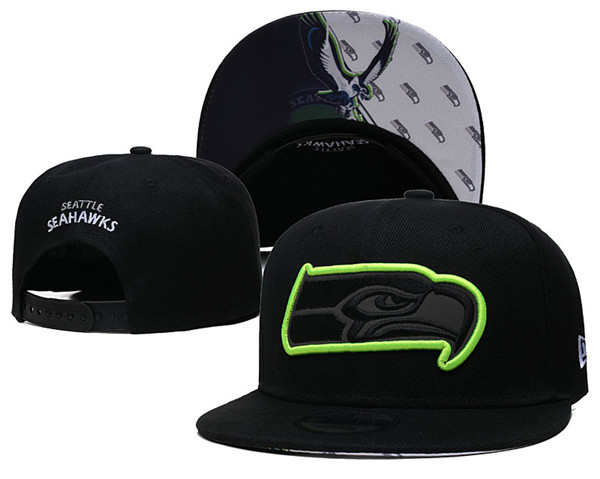 Seahawks Black Snapback Hat--GS