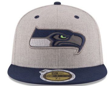 Seahawks Fresh Logo khaki Fitted Hat LX