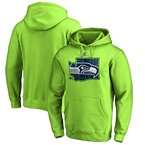 Seahawks Green 2018 NFL Playoffs Men's Pullover Hoodie