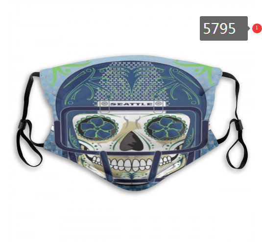 Seahawks Skull Mask with PM2.5 Filter Double Protection  (5)